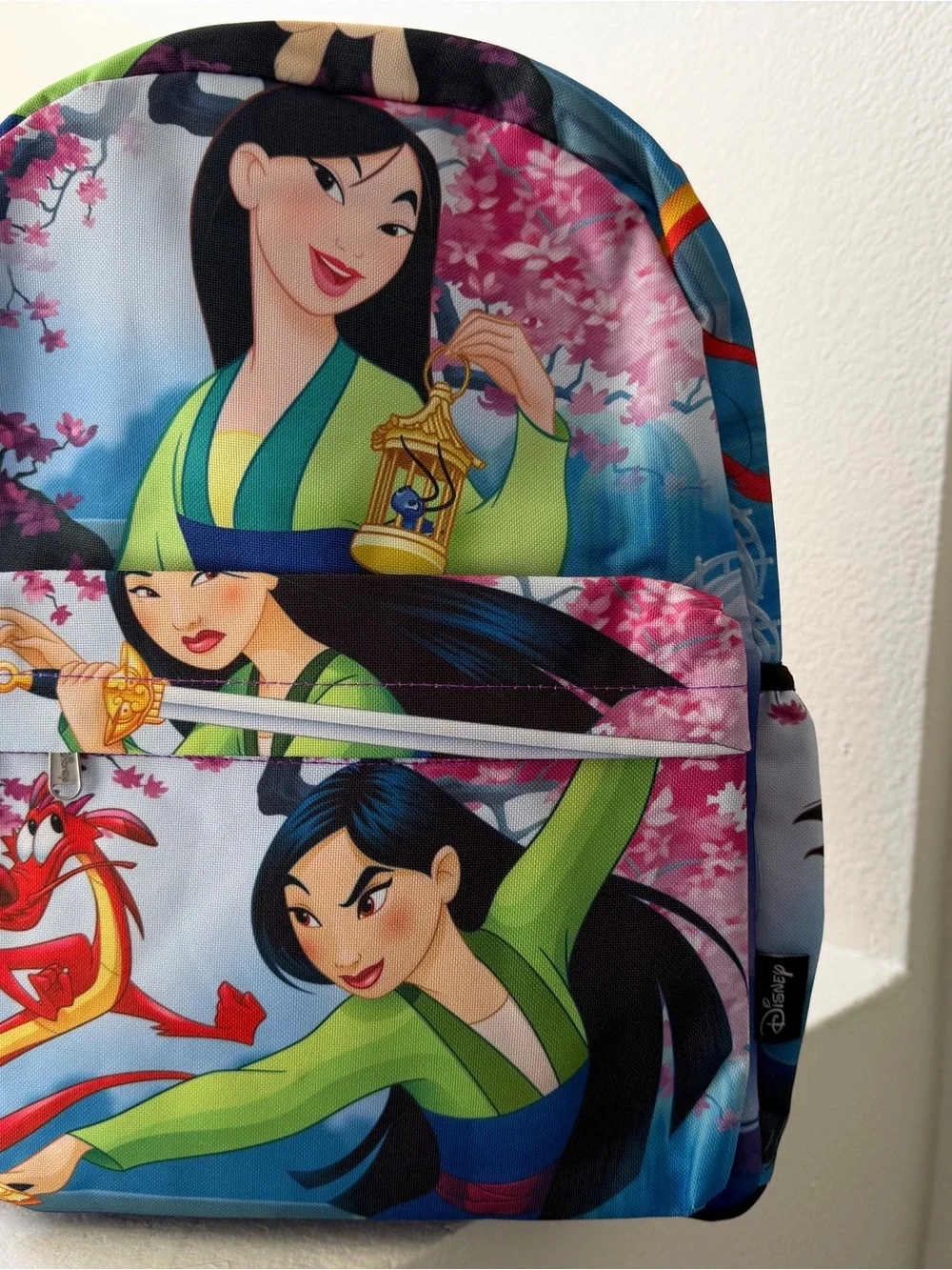 Disney Mulan Characters Backpack in Green, Blue, Pink